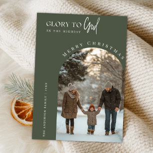 Cartão De Festividades Glória Religiosa a Deus Foto do Arco de Natal