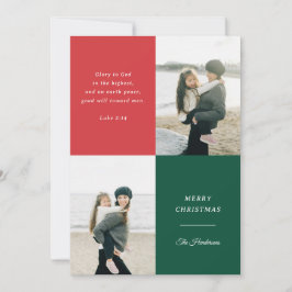 Cartão De Festividades Glory to God Luke 2:14 Bible Christmas Photo Card