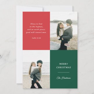 Cartão De Festividades Glory to God Luke 2:14 Bible Christmas Photo Card