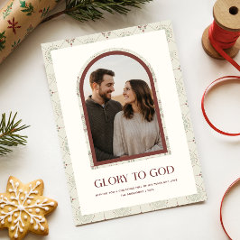 Cartão De Festividades Glory To God Religious Family Arch Photo Christmas