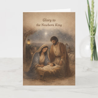 Cartão De Festividades Glory to the Newborn King Christmas Card