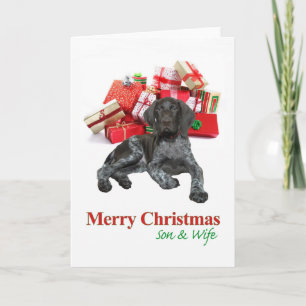 Cartão De Festividades Glossy Grizzly Son & Wife Feliz Natal