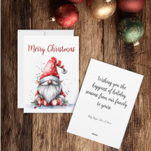 Gnome do Papai Noel em Aquarela Personalizável