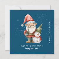 Gnome e Snowman Feliz Natal Comercial Flat