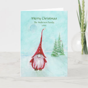 Cartão De Festividades Gnome Feliz Natal Personalizado