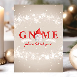 Cartão De Festividades Gnome Lugar Como Casa Natal