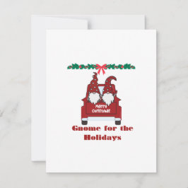 Cartão De Festividades Gnome para os feriados em um