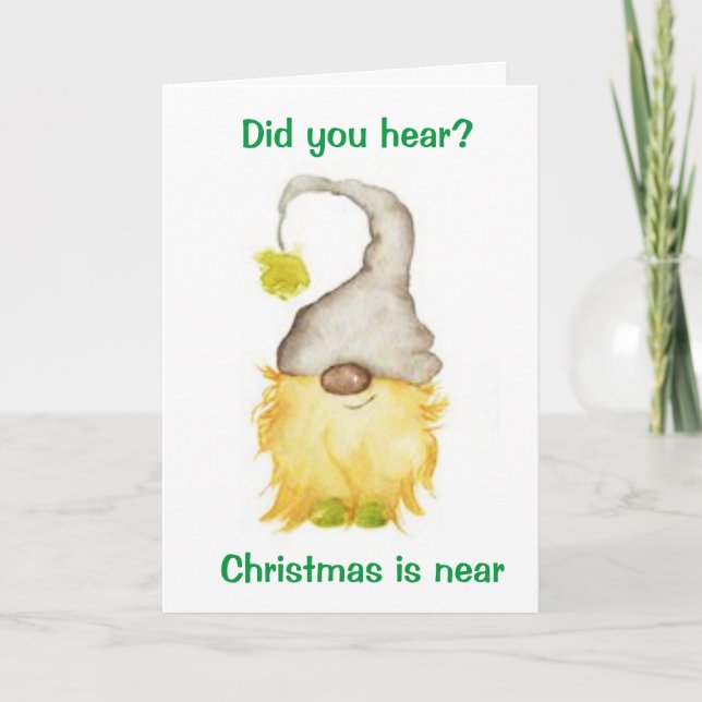 CARTÃO DE FESTIVIDADES GNOMO ALEGRE E MUITO FELIZ SÓ PARA "VOCÊ" (Frente)