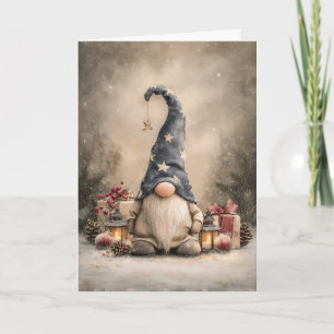 Cartão De Festividades Gnomo da Magia de Natal