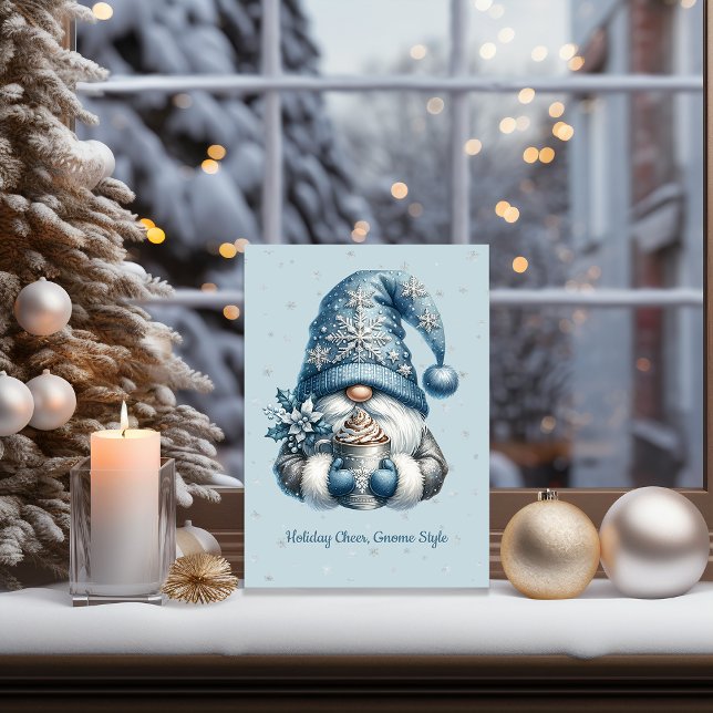 Cartão De Festividades Gnomo de Chocolate Quente (Criador carregado)