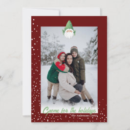 Cartão De Festividades Gnomo Fofo para a Foto de Família das Festas