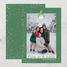 Cartão De Festividades Gnomo Fofo para a Foto de Família das Festas