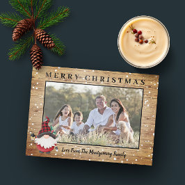 Cartão De Festividades Gnomo Lenhador Rústico Foto de Natal