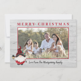 Cartão De Festividades Gnomo Lorde de Madeira Fofo Natal Personalizado