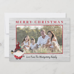 Cartão De Festividades Gnomo Lorde de Madeira Fofo Natal Personalizado