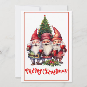 Cartão De Festividades Gnomos Bêbados & Torradas da Árvore