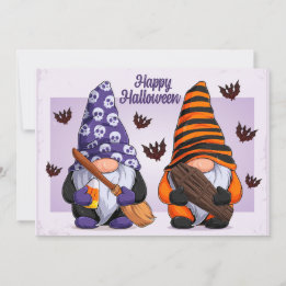 Cartão De Festividades Gnomos de Halloween