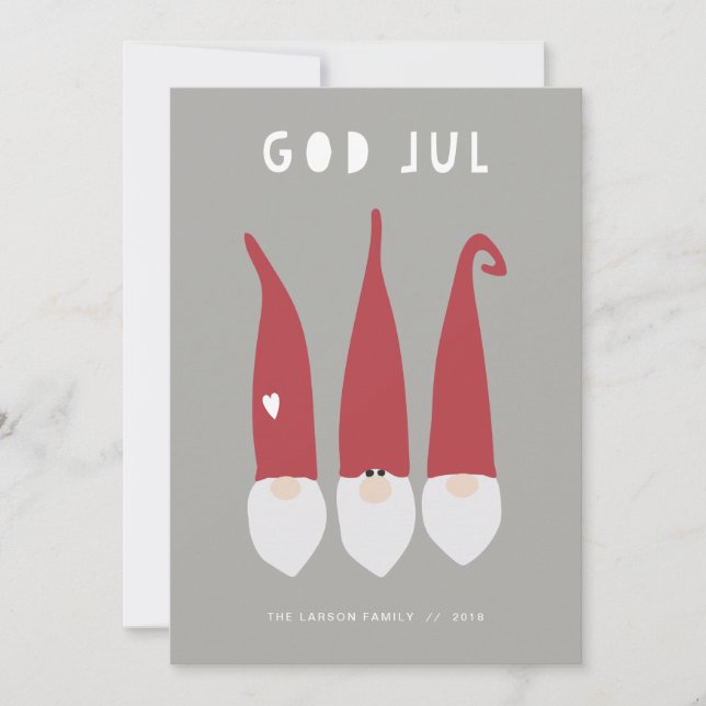 Cartão De Festividades Gnomos para o Natal (Frente)