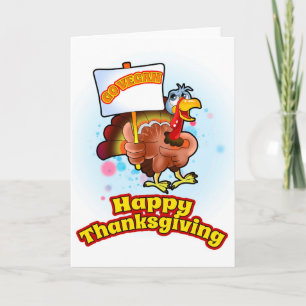 Cartão De Festividades Go Vegan Happy Thanksgiving Card