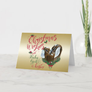 Cartão De Festividades GOAT Christmas Wishes Baby Goat Kisses Nubians