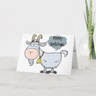 CARTÃO DE FESTIVIDADES GOAT QUASE ATE GREETING=MERRY NATAL HUMOR