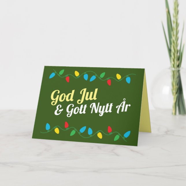 Cartão De Festividades God Jul och Gott Nytt År Kort (Frente)