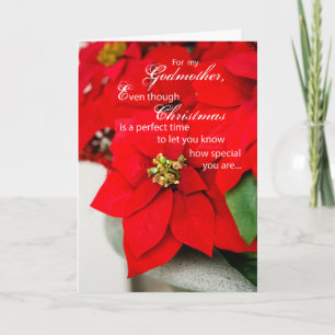 Cartão De Festividades Godmother Christmas Poinsettia