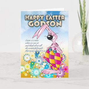 Cartão De Festividades Godson Easter Card - Easter Bunny Flowers