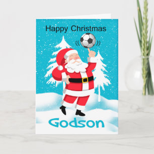 Cartão De Festividades Godson Soccer / Football Christmas Greeting Card