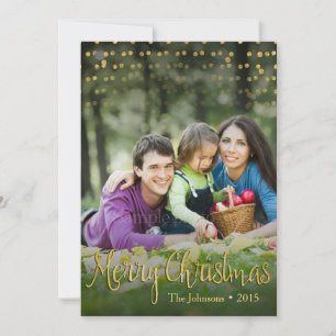 Cartão De Festividades Gold Dots Elegant Christmas Card Design (2 sides)