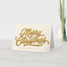 Cartão De Festividades Gold Foil Retro Script Merry Christmas