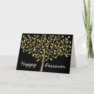 Cartão De Festividades Gold Leaf Tree Passover Card