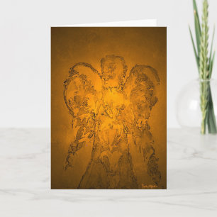 Cartão De Festividades Gold Light Bearer Angel Greeting Card