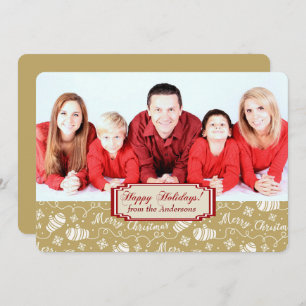 Cartão De Festividades Gold Mittens Border Template Christmas Flat Card