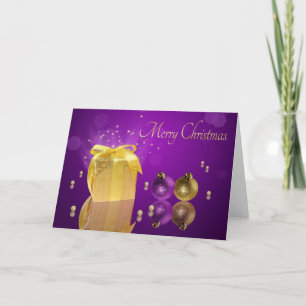 Cartão De Festividades Golden Christmas Gift Box