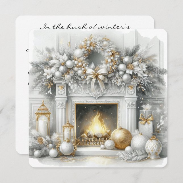 Cartão De Festividades Golden Hearth & Holiday Grace (Frente/Verso)