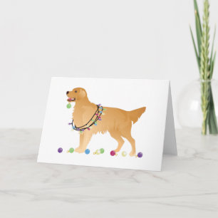 Cartão De Festividades Golden Retriever Christmas Design