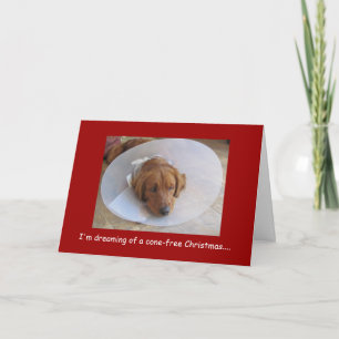 Cartão De Festividades Golden Retriever Christmas Greeting Card, Cone