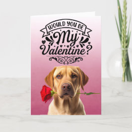 Cartão De Festividades Golden Retriever com rosa Dia dos Namorados Person