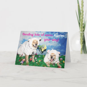 Cartão De Festividades Golden Retriever Easter Warm Fuzzies