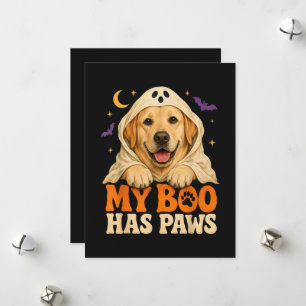 Cartão De Festividades Golden Retriever Halloween Patas Assustadoras