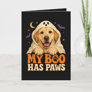 Cartão De Festividades Golden Retriever Halloween Patas Assustadoras