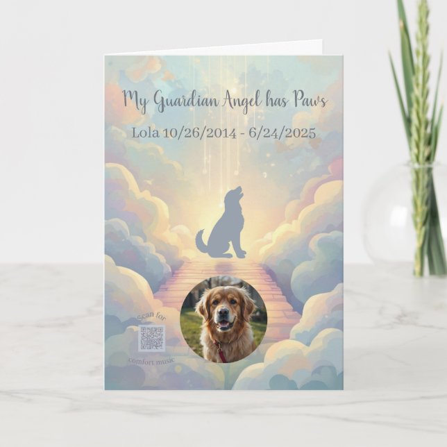 Cartão De Festividades Golden Retriever Rainbow Bridge Memorial Card Pet (Frente)