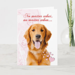 Cartão De Festividades Golden Retriever Valentine