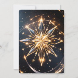 Cartão De Festividades Golden Starburst Holiday Greeting Card