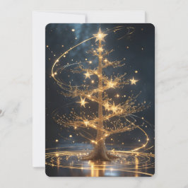 Cartão De Festividades Golden Tree Holiday Greeting Card