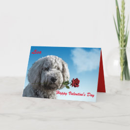 CARTÃO DE FESTIVIDADES  GOLDENDOODLE FELIZ DIA DOS NAMORADOS