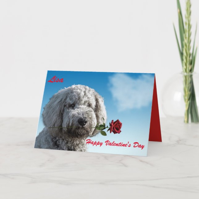 CARTÃO DE FESTIVIDADES GOLDENDOODLE FELIZ DIA DOS NAMORADOS (Frente)