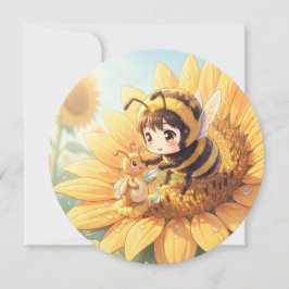 Cartão De Festividades Goldene Hummel im Blütentanz.7