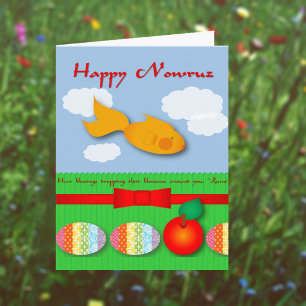 Cartão De Festividades Goldfish and Rumi Quote Nowruz Card